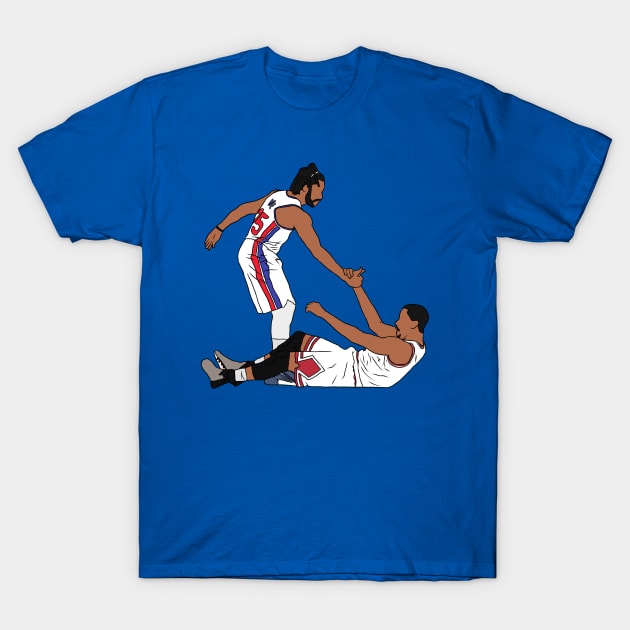 Derrick Rose Helps Himself Up T-Shirt by rattraptees